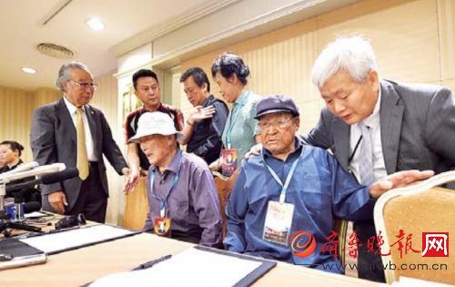 6月1日,三位在二戰期間被強擄到日本的中國勞工代表,接受三菱綜合材料公司的謝罪并簽署和解協議。 中新社發